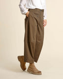 Pantaloni ampi crop in cotone
