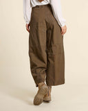 Pantaloni ampi crop in cotone
