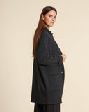 Cappotto jacquard in maglia