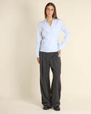 Camicia incrociata in popeline