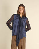 Blusa in viscosa e seta