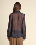 Blusa in viscosa e seta