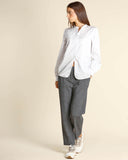 Camicia ricamata in cotone e seta