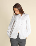 Camicia ricamata in cotone e seta