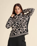 Maglia jacquard in cotone e lana