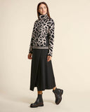 Maglia jacquard in cotone e lana