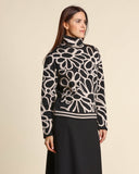 Maglia jacquard in cotone e lana
