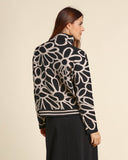 Maglia jacquard in cotone e lana