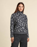 Maglia jacquard in cotone e lana