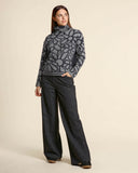 Maglia jacquard in cotone e lana