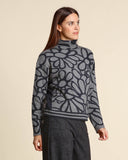 Maglia jacquard in cotone e lana
