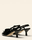 Sling back con tacco in pelle