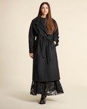 Cappotto lungo in lana a vestaglia