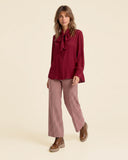 Blusa in crepe di misto seta