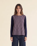 Blusa in seta e jersey