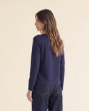 Blusa in seta e jersey
