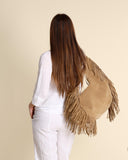 Borsa Isola con frange in suede