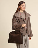 Borsa  Trinity Peach Oro midi in suede e cuoio