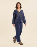 Cardigan in jersey di misto cotone