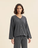Cardigan in jersey di misto cotone