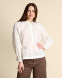 Camicia in mussola di cotone con pizzo