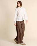 Camicia in mussola di cotone con pizzo