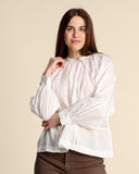 Camicia in mussola di cotone con pizzo