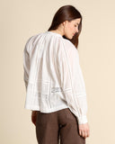 Camicia in mussola di cotone con pizzo