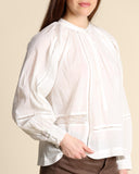 Camicia in mussola di cotone con pizzo