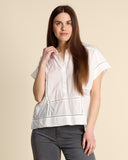 Camicia in cotone con pizzo