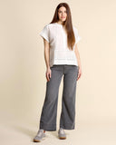 Camicia in cotone con pizzo