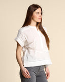 Camicia in cotone con pizzo