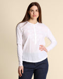 Camicia in jersey di cotone con ricami