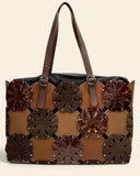 Shopping flower in pelle