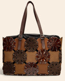 Shopping flower in pelle