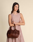 Borsa shopping in pelle intrecciata