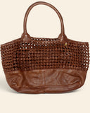 Borsa shopping in pelle intrecciata
