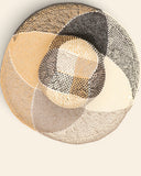 Cappello patchwork in rafia