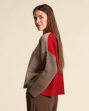Maglia color block in cashmere