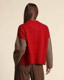 Maglia color block in cashmere