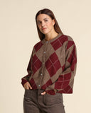 Cardigan in cashmere a rombi