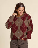 Cardigan in cashmere a rombi