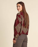 Cardigan in cashmere a rombi