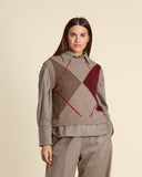 Gilet in cashmere a rombi