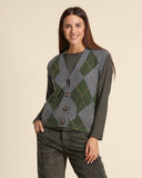 Gilet in cashmere a rombi
