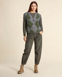Gilet in cashmere a rombi