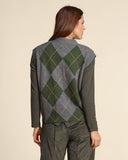 Gilet in cashmere a rombi