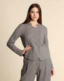 Giacca doppiopetto in cotone goffrato