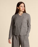 Giacca doppiopetto in cotone goffrato