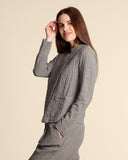 Giacca doppiopetto in cotone goffrato